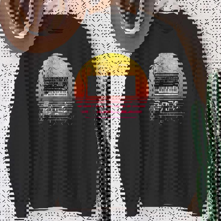 レトロ 80年代 日本風 シンスウェーブ アナログシンセサイザー スウェットシャツ 年配の女性への贈り物