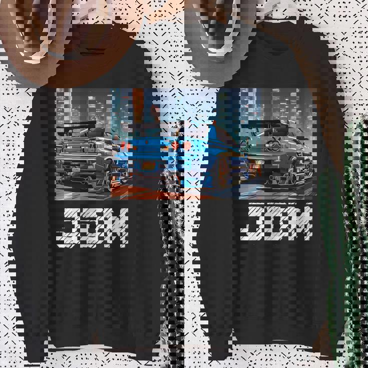 レトロ Jdm 日本ドリフトレース チューニングカー 東京スカイライン ギフト 長袖tシャツ スウェットシャツ 年配の女性への贈り物