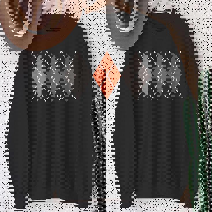 レトロ アーガイル ロカビリー 長袖tシャツ スウェットシャツ 年配の女性への贈り物