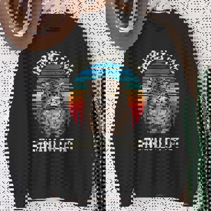 レトロ リスペクト マヌル 猫 ヴィンテージ グランジ マヌル 猫好き スウェットシャツ 年配の女性への贈り物