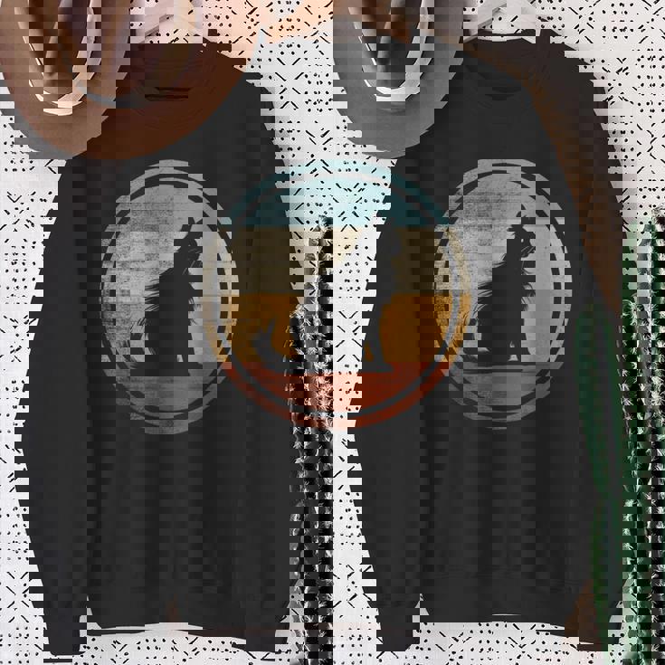 レトロヴィンテージデザインのターキッシュアンゴラ猫 スウェットシャツ 年配の女性への贈り物