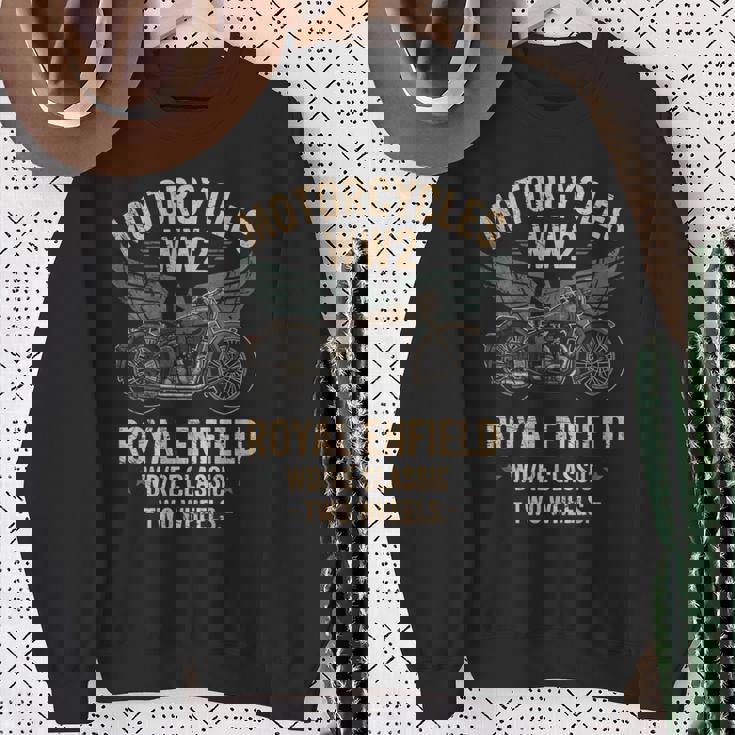 ロイヤルエンフィールドwdReクラシックモーターサイクルww2 長袖tシャツ スウェットシャツ 年配の女性への贈り物