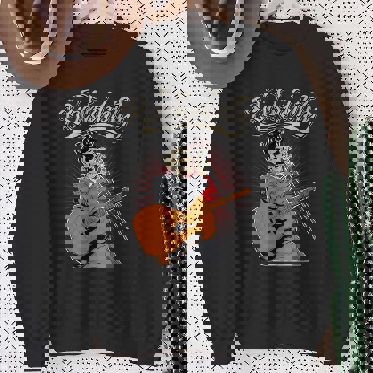 ロカビリー ピンナップ ホットロッド オールドスクール ロカビリー 長袖tシャツ スウェットシャツ 年配の女性への贈り物