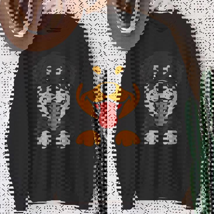 ロットワイラー犬ユーモアかわいいシンプルな愛ロットワイラー スウェットシャツ 年配の女性への贈り物