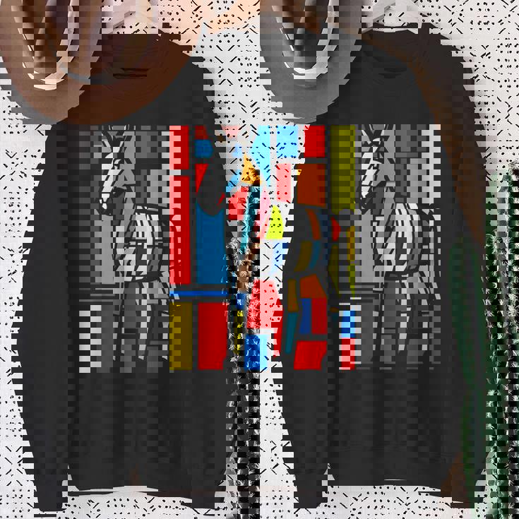 ロバ カラフル 動物 グラフィック アートワーク ロバ スウェットシャツ 年配の女性への贈り物