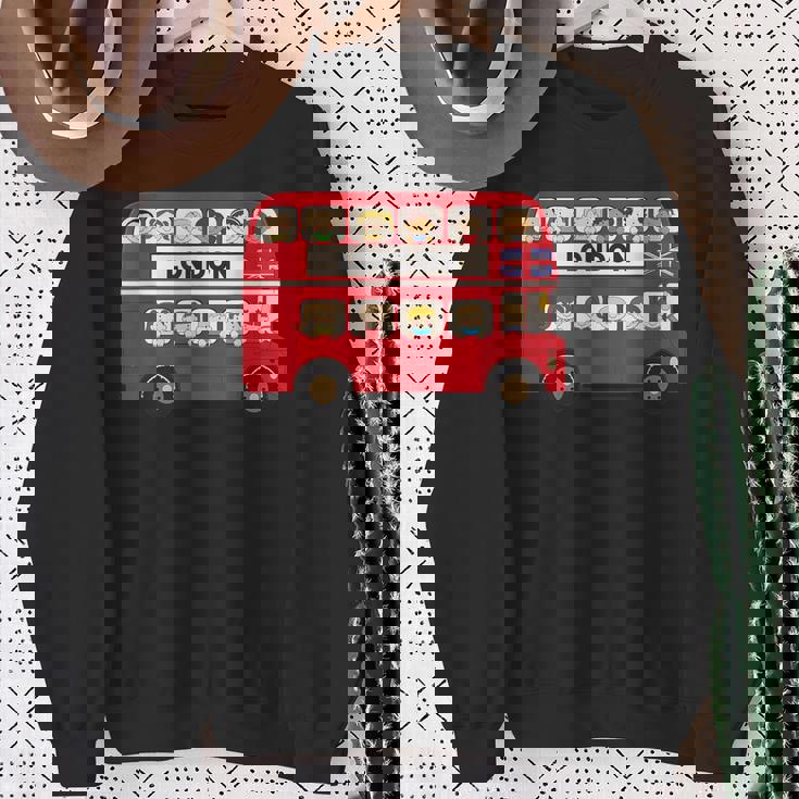 ロンドン イングランド ダブルデッカー レッドバス キッズ ツーリスト お土産 スウェットシャツ 年配の女性への贈り物