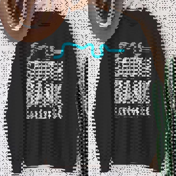 ロンドン、「サウスバンク」の「テムズ川」地図のロンドンお土産 スウェットシャツ 年配の女性への贈り物