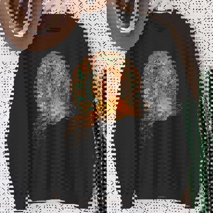 ヴィンテージ アルフォンス・ミュシャ 長袖tシャツ スウェットシャツ 年配の女性への贈り物