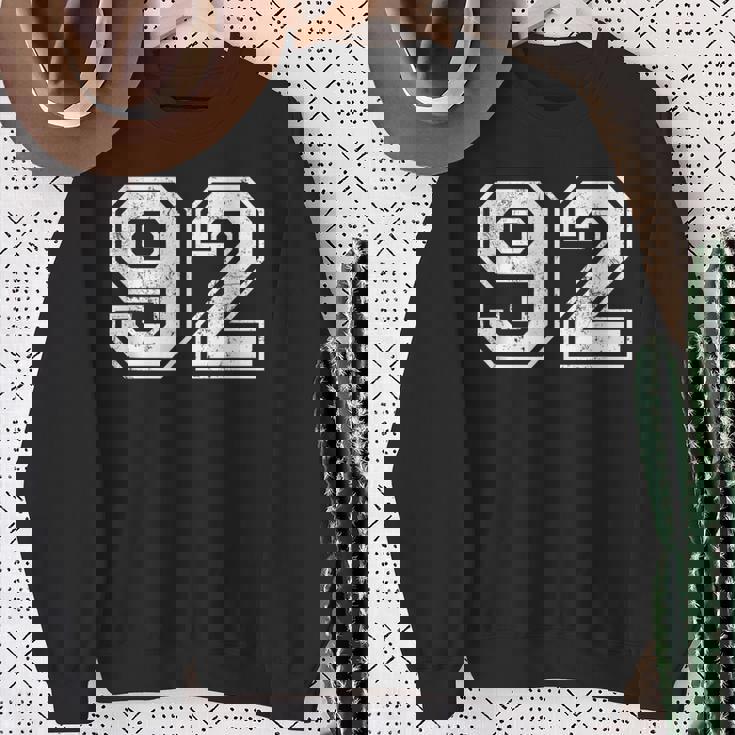 ヴィンテージ スポーツ 数字 92 九十二 スウェットシャツ 年配の女性への贈り物