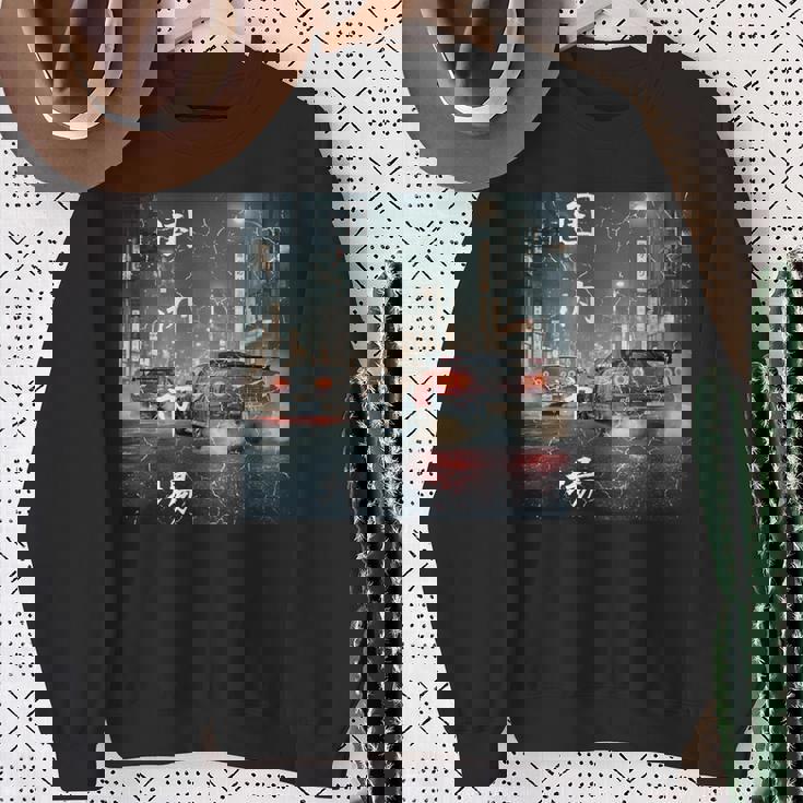 ヴィンテージ ディストレス Jdm レジェンド ドリフト レーシングカー 東京ストリート 長袖tシャツ スウェットシャツ 年配の女性への贈り物