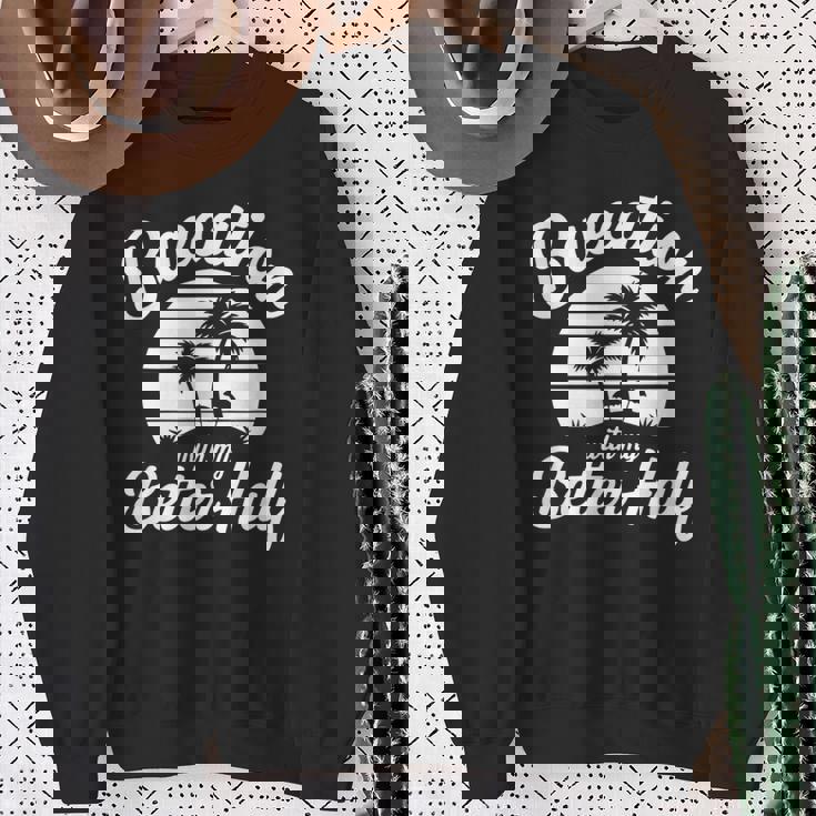 ヴィンテージbaecation With My Better ハーフマッチングカップル スウェットシャツ 年配の女性への贈り物