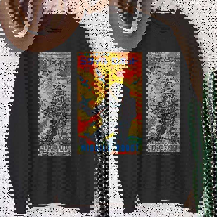 ヴィンテージグラフィック ミサイルロボット 日本のレトロオールドトイアニメ スウェットシャツ 年配の女性への贈り物