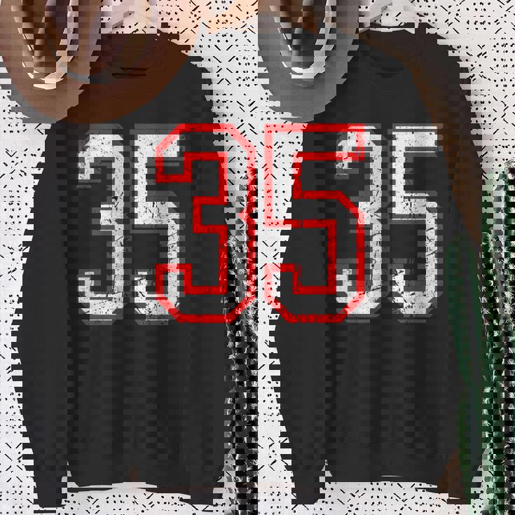 ヴィンテージナンバー 35 ホワイトレッドスポーツ代表チームナンバー 35 スウェットシャツ 年配の女性への贈り物