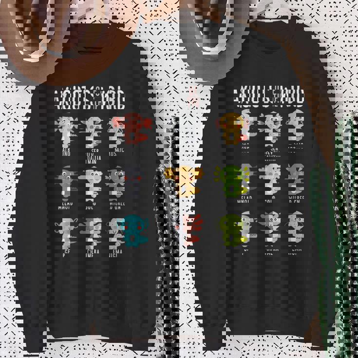 世界のウーパールーパー両生類動物好きカワイイ スウェットシャツ 年配の女性への贈り物