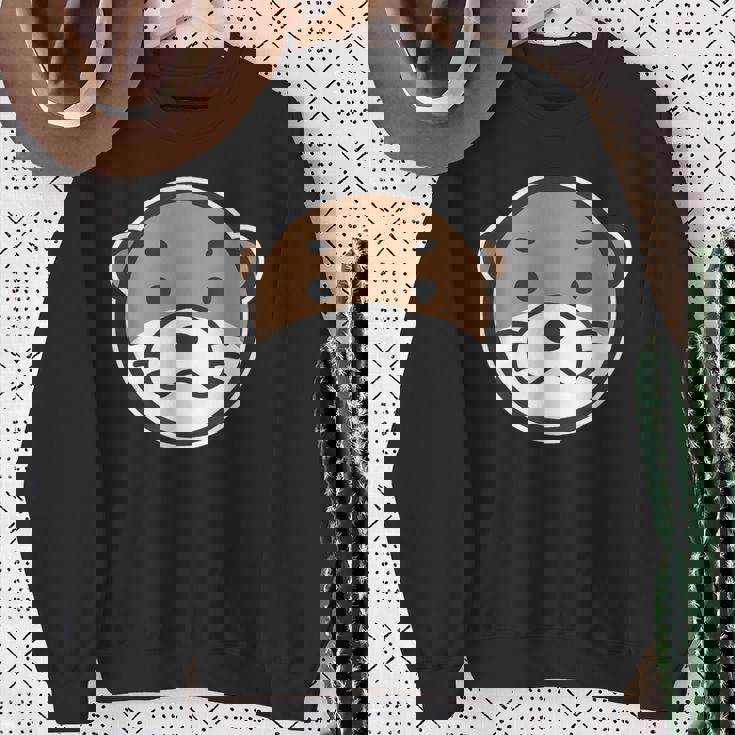 丸顔 カワウソ《コツメカワウソ》シンプル【どうぶつフレンズ】グッズ ゆるくて かわいい イラスト スウェットシャツ 年配の女性への贈り物