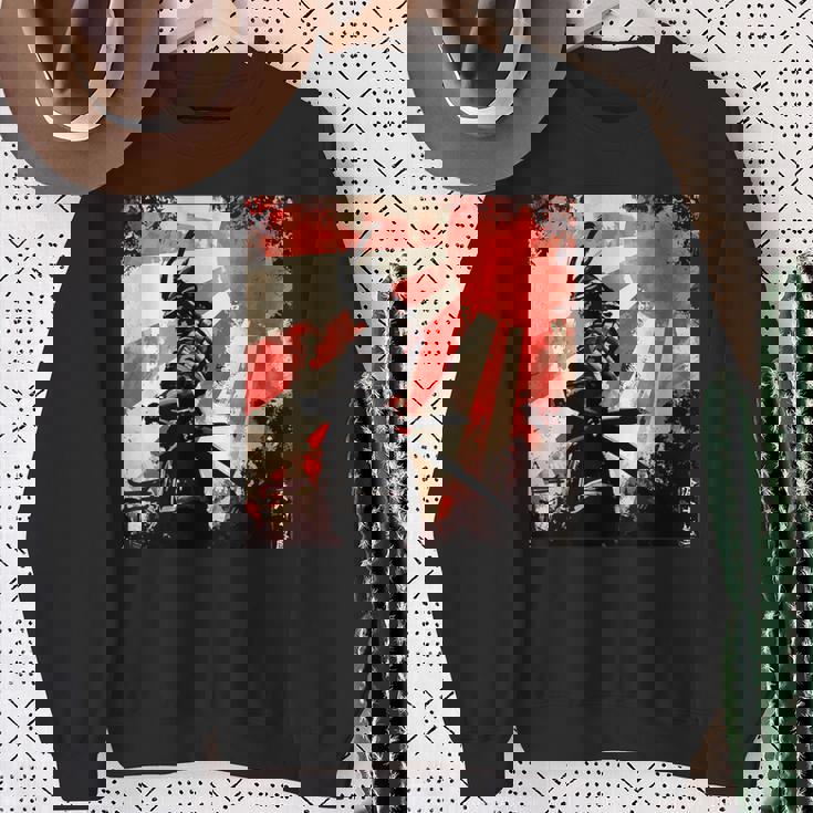 侍 日本のレトロアート 武士道 ヴィンテージ戦士 スウェットシャツ 年配の女性への贈り物