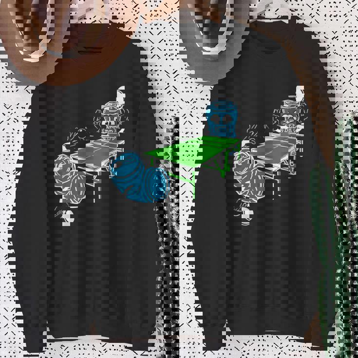 卓球 おもしろビール ピンポン スウェットシャツ 年配の女性への贈り物