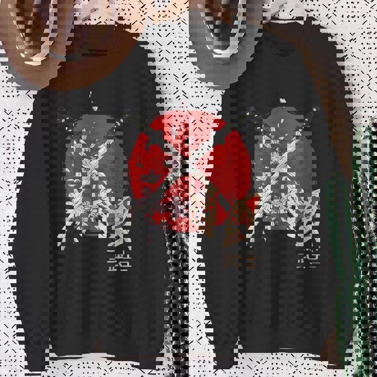 古代日本の桜 侍刀 スウェットシャツ 年配の女性への贈り物