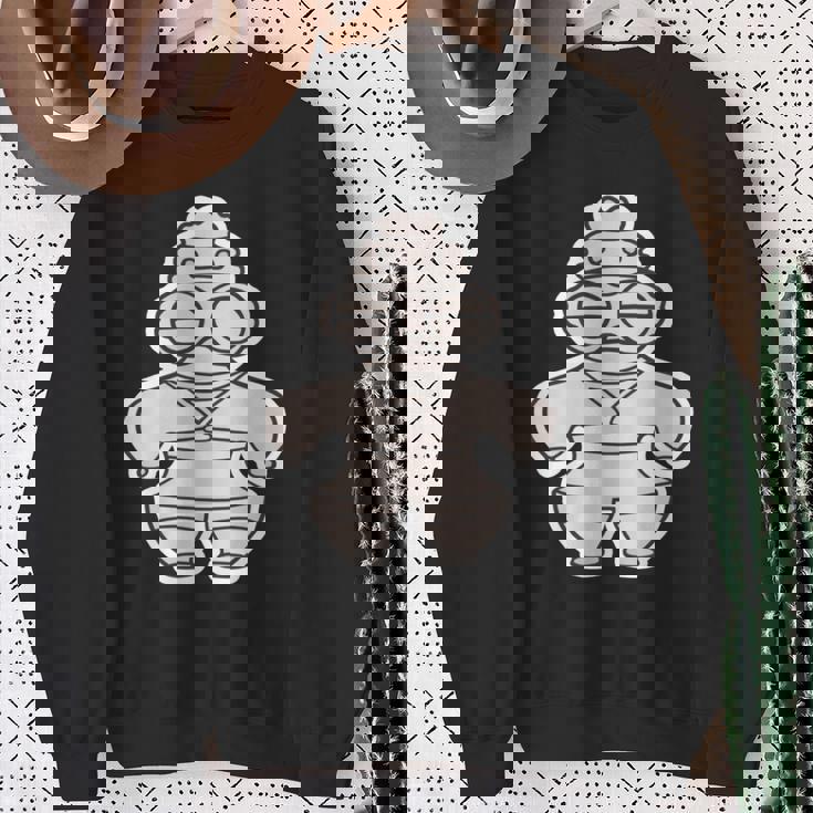 土偶 どぐう【ゆるフレンズ】遮光器土偶 歴史土器 長袖tシャツ スウェットシャツ 年配の女性への贈り物