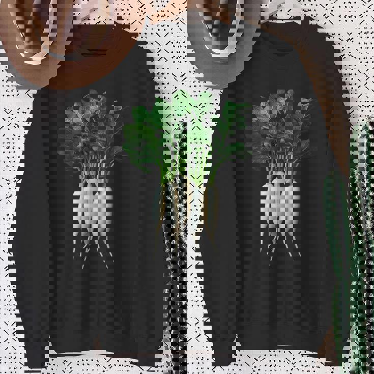 大根 野菜 グラフィックアート 大根 スウェットシャツ 年配の女性への贈り物