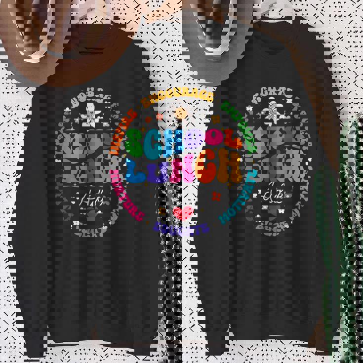 学校給食補佐官 フードサービスクルーヘルパースクワッド スウェットシャツ 年配の女性への贈り物