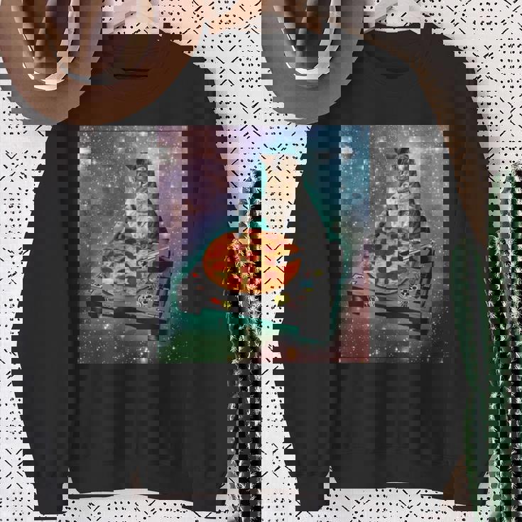 宇宙猫ピザミーム銀河宇宙キティ子猫面白いかわいいpace Cat Galaxy Universe Meme スウェットシャツ 年配の女性への贈り物