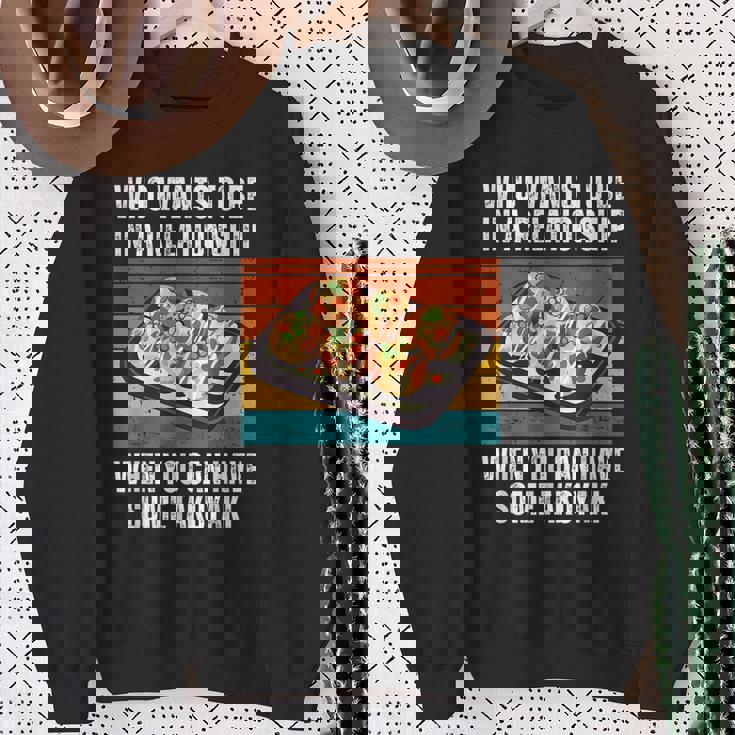 恋愛をしたいヴィンテージ可愛いたこ焼き スウェットシャツ 年配の女性への贈り物