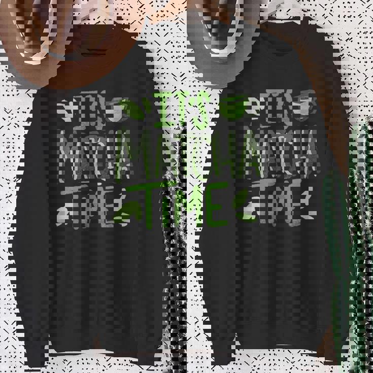 抹茶タイム おいしい日本の抹茶 スウェットシャツ 年配の女性への贈り物