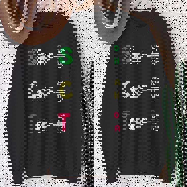 数学教師 三角法oh Cah Toa ジオメトリパロディ スウェットシャツ 年配の女性への贈り物