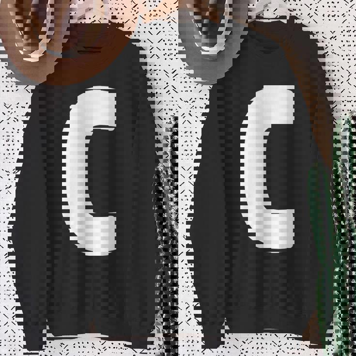 文字c 大文字 アルファベット モノグラム イニシャル スウェットシャツ 年配の女性への贈り物