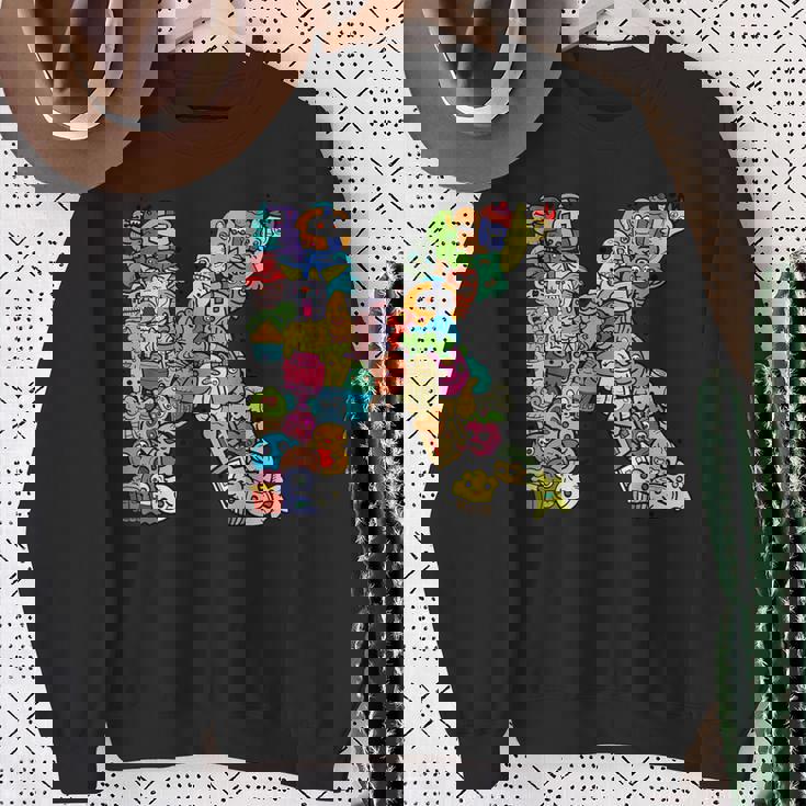 文字k Monsters アルファベットネーム イニシャル キュート モノグラム スウェットシャツ 年配の女性への贈り物