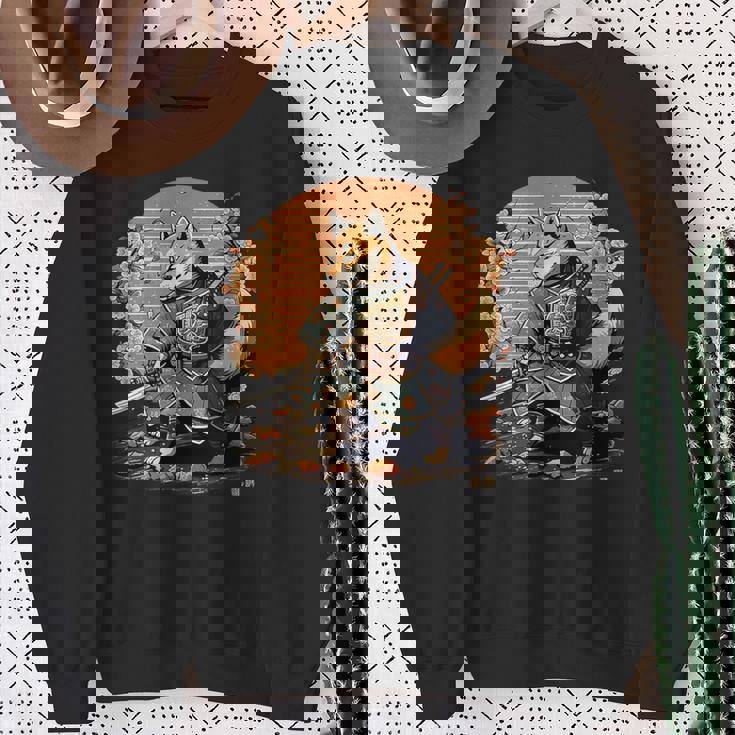 日本アート 柴犬 忍者 浮世絵 アニメ風 侍犬 スウェットシャツ 年配の女性への贈り物