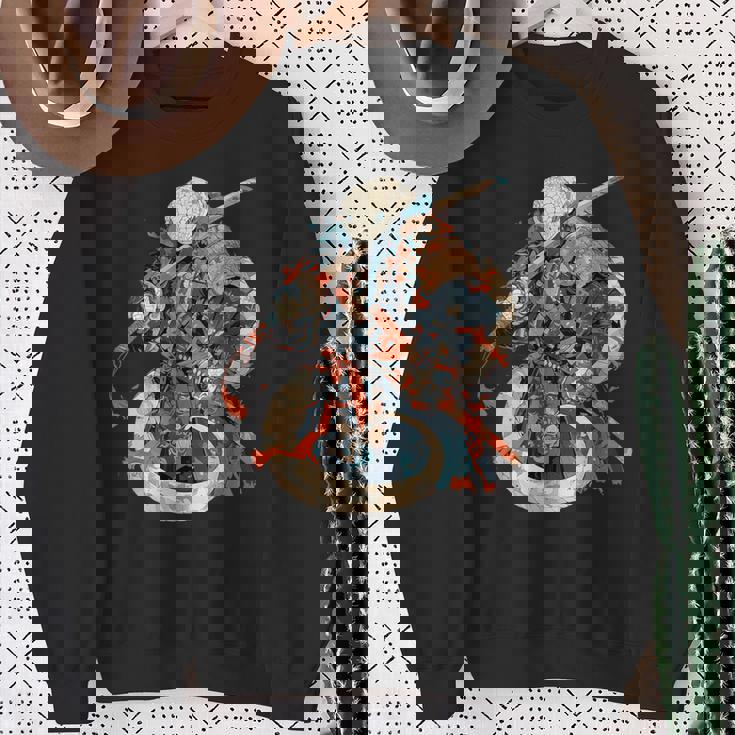 日本アート 蛇 忍者 浮世絵 アニメスタイル サムライスネーク スウェットシャツ 年配の女性への贈り物