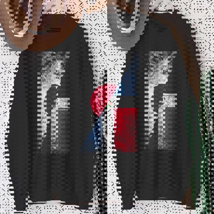 日本ドミニカ共和国の国旗 日本のドミニカ共和国 スウェットシャツ 年配の女性への贈り物