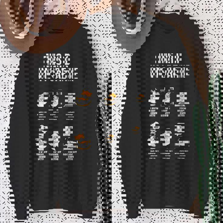 暇なときにすることハムスターおもしろいハムスター好き スウェットシャツ 年配の女性への贈り物