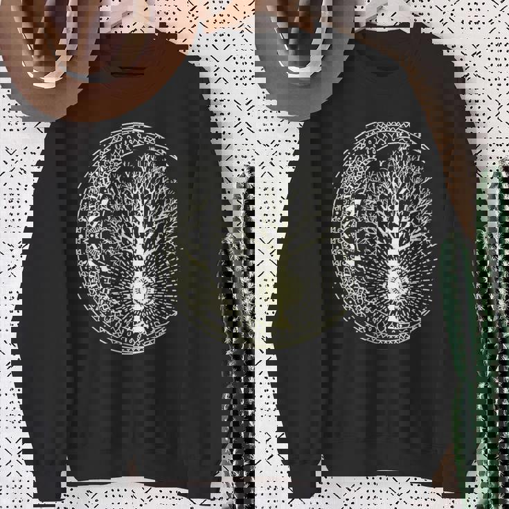 曼荼羅tシャツ 生命の樹 タトゥースタイルシャツ 長袖tシャツ スウェットシャツ 年配の女性への贈り物