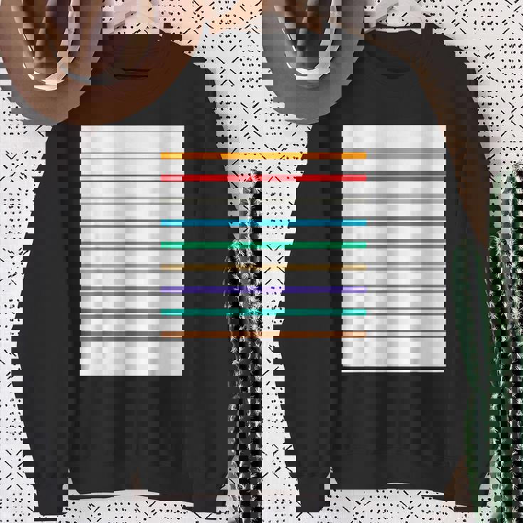 東京の地下鉄 カラー 色 ボーダー 鉄道【電車ファン】【変なデザイン屋さん】メトロ 面白い ポップ デザイン スウェットシャツ 年配の女性への贈り物