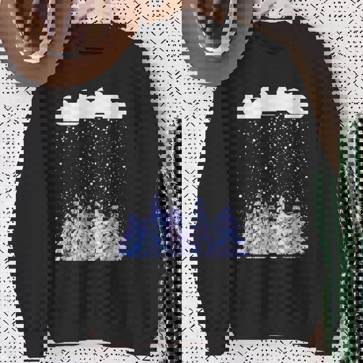 森 雪 新雪 落ちる 冬 ワンダーランド 雪 恋人 スウェットシャツ 年配の女性への贈り物