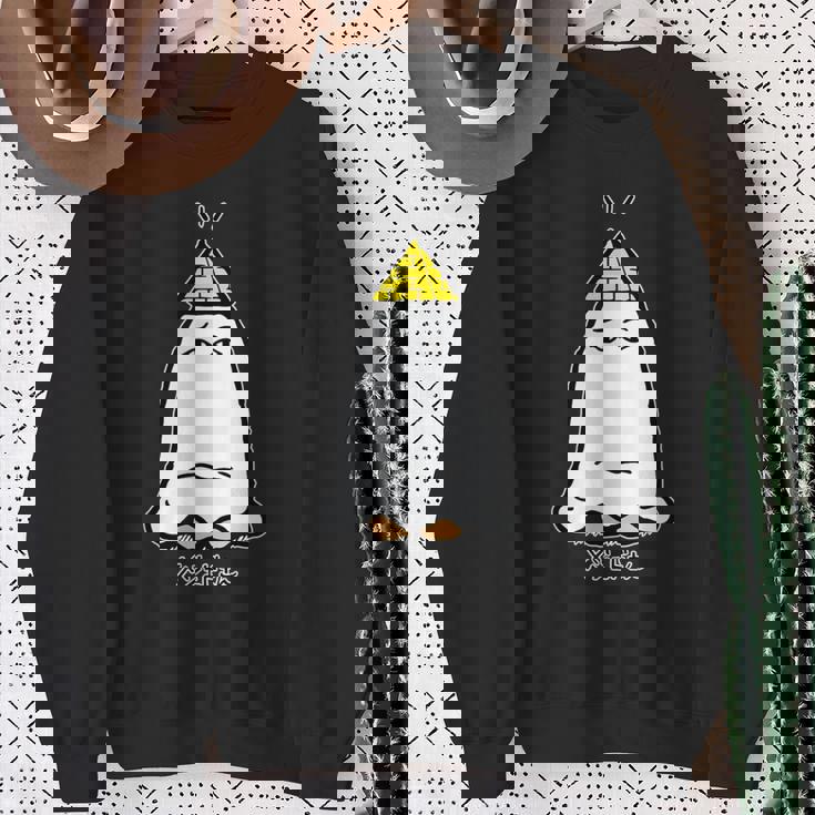 正座するメジェドさん スウェットシャツ 年配の女性への贈り物