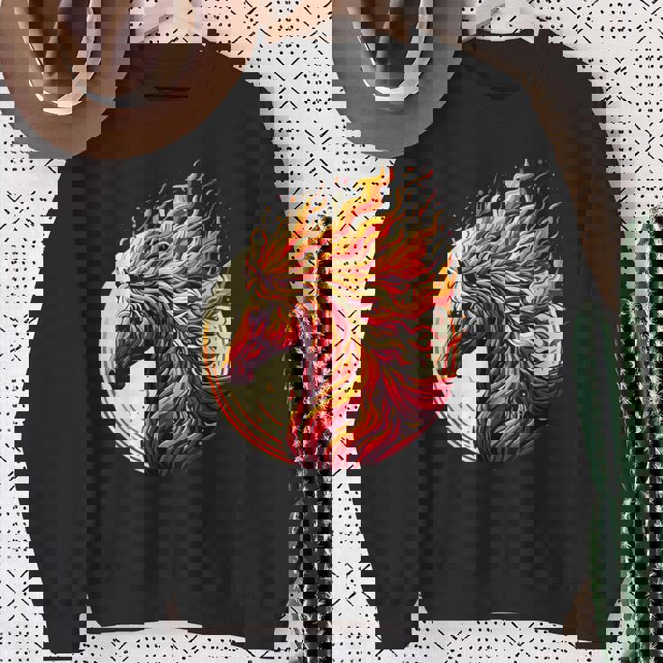 燃える 動物 馬 動物 クール 馬 火 炎 スウェットシャツ 年配の女性への贈り物