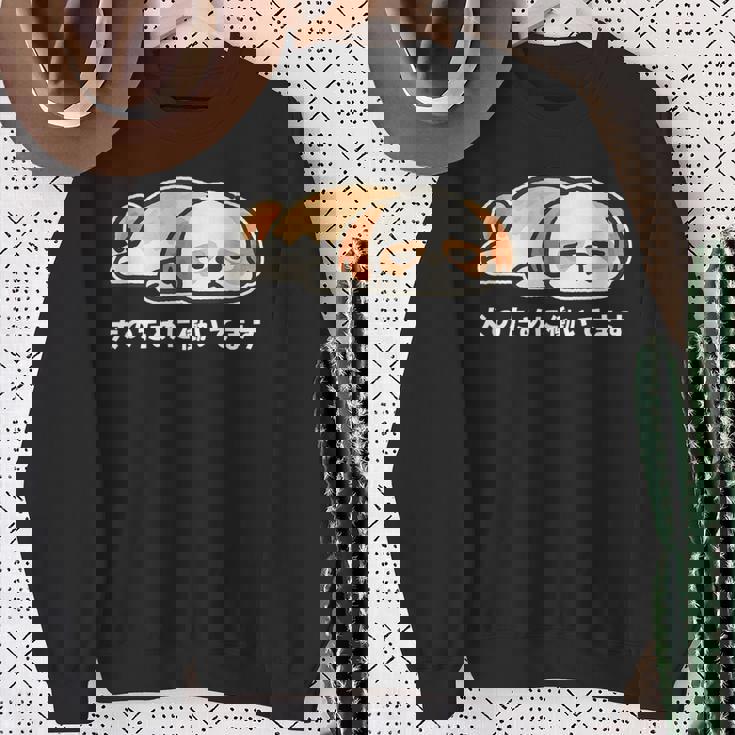 犬のために働いてます シーズー ゆるかわ犬イラスト スウェットシャツ 年配の女性への贈り物