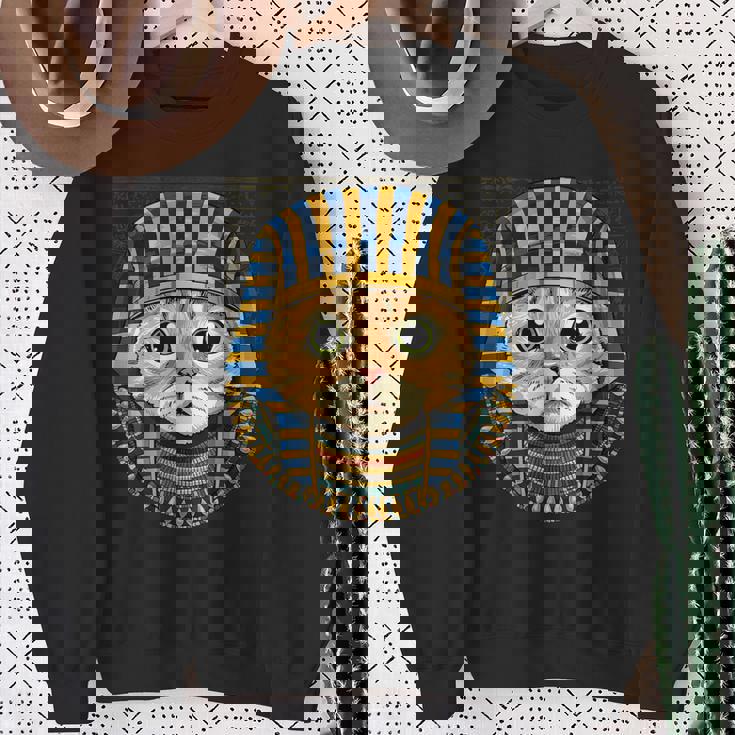 猫 エジプトファラオ 歴史家 考古学者 スウェットシャツ 年配の女性への贈り物