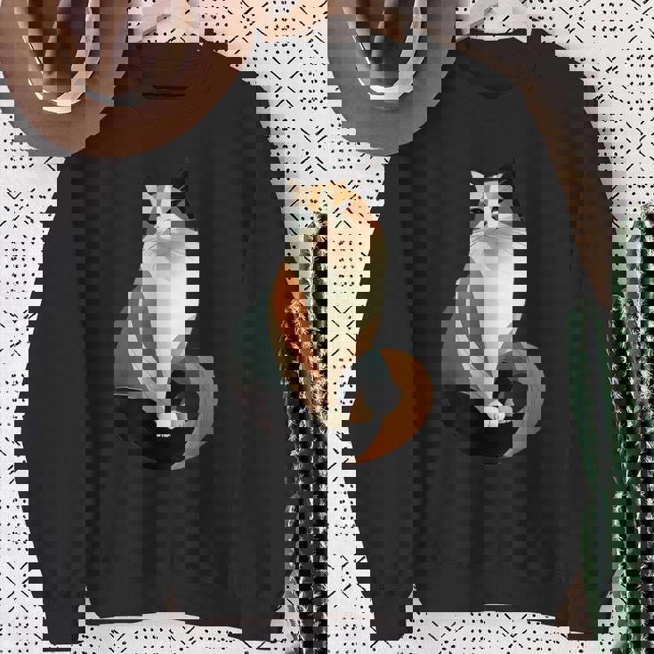 猫 幾何学が描く色彩とラインが生み出すモダン デザイン 6 スウェットシャツ 年配の女性への贈り物