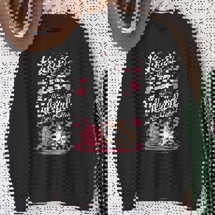 猫とバレーボール 面白いバレーボール スウェットシャツ 年配の女性への贈り物