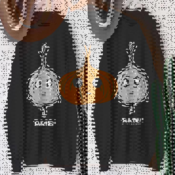 玉ねぎ 顔 イラスト かわいい おもしろ 面白い 簡単 シンプル ゆるい 野菜 長袖tシャツ スウェットシャツ 年配の女性への贈り物