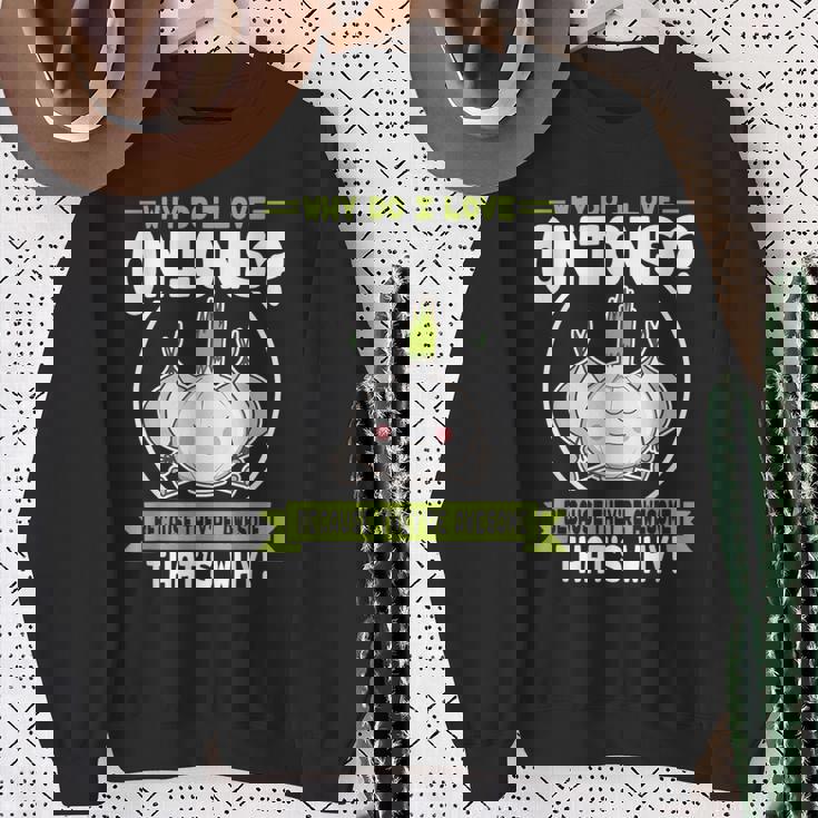 玉ねぎが好きな理由-素晴らしい玉ねぎ スウェットシャツ 年配の女性への贈り物