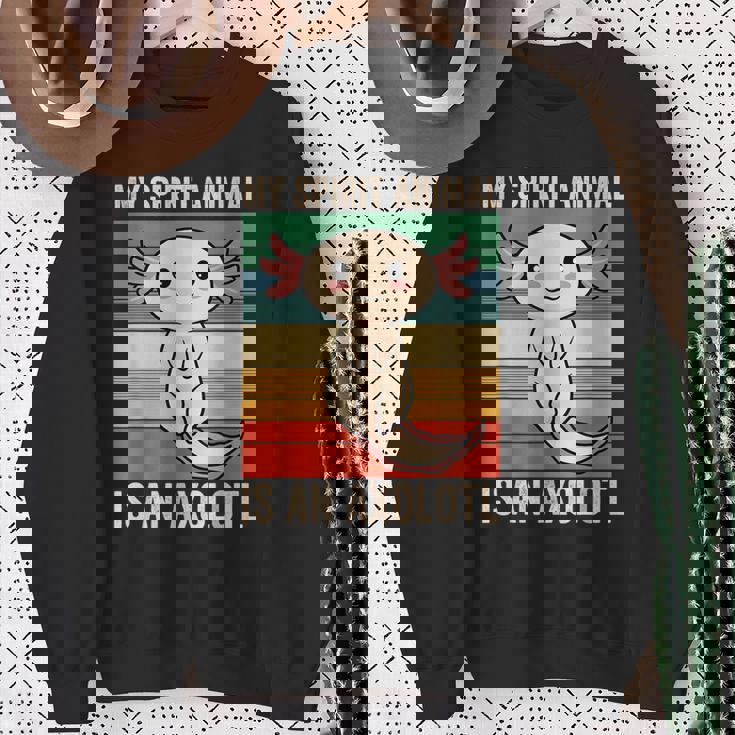 私のスピリットアニマルはウーパールーパーかわいいアホロートルキッズ スウェットシャツ 年配の女性への贈り物