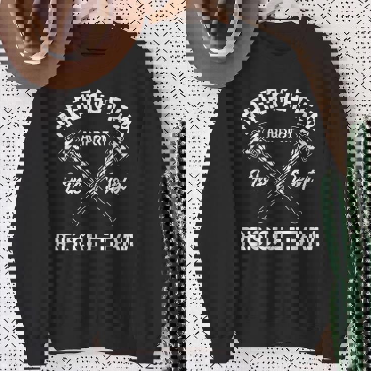 空港消防士服 航空機 救助 消防士 スウェットシャツ 年配の女性への贈り物