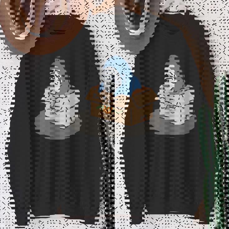 箱入りサメ 長袖tシャツ スウェットシャツ 年配の女性への贈り物