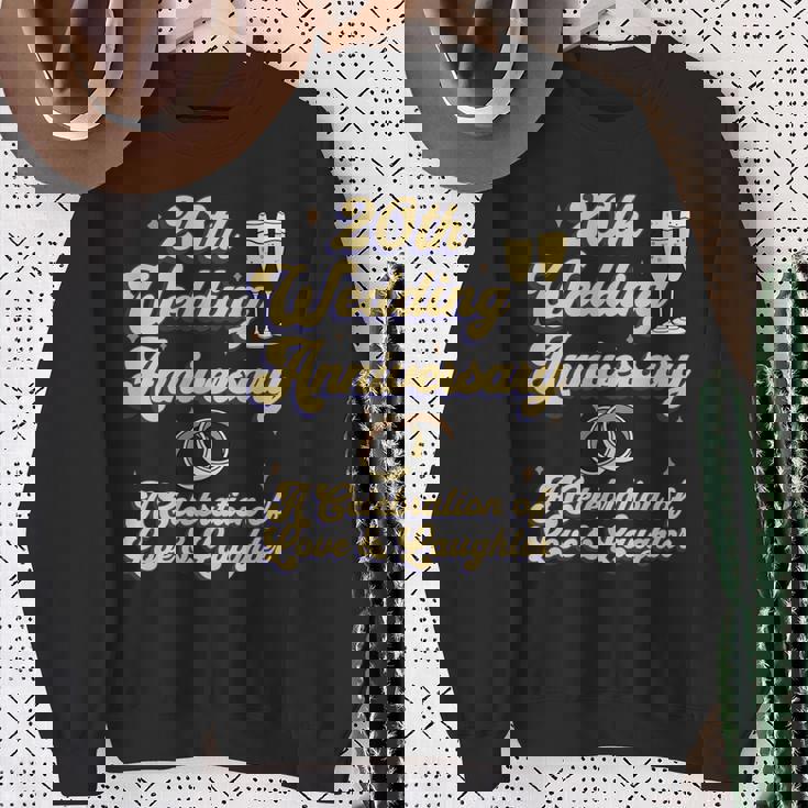 結婚20周年 夫婦 結婚20年 お祝い 長袖tシャツ スウェットシャツ 年配の女性への贈り物